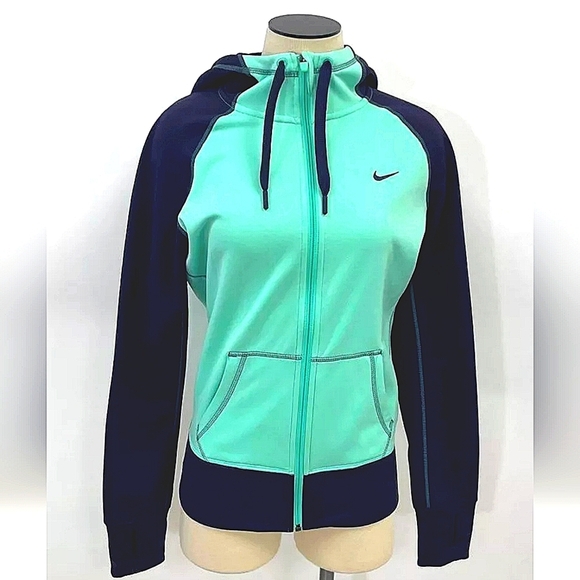 NEW W/O TAGS NIKE two-tone performance therma- fit full zippered jacket HOODIE - Picture 1 of 16